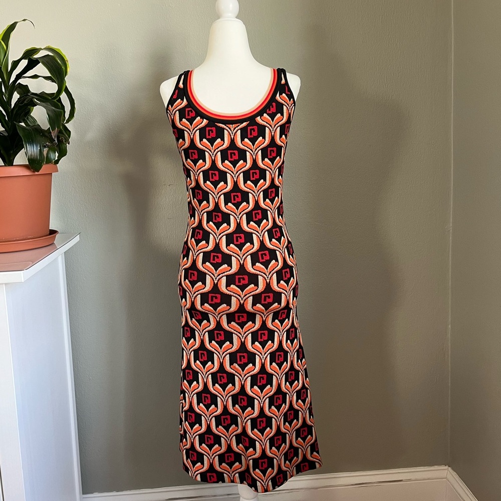 Geometric Patterned Sleeveless Dress